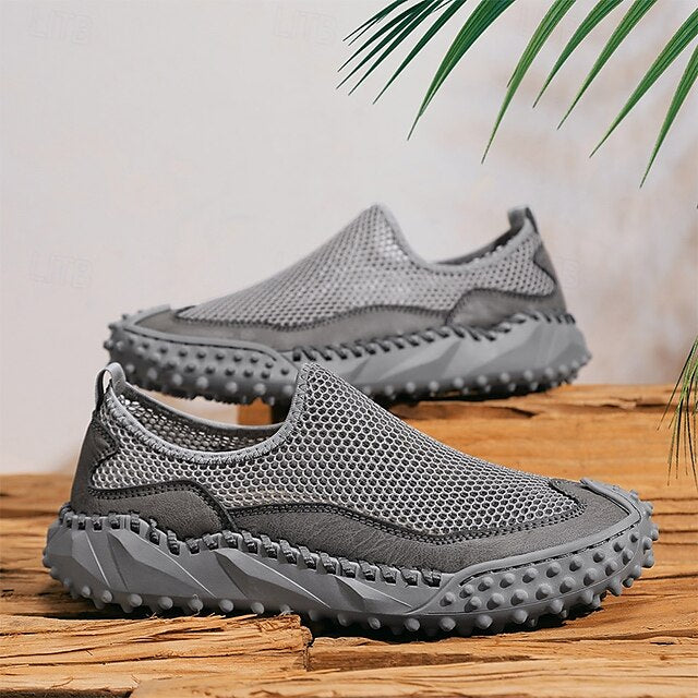 Brown Breathable Mesh with Sports Men's Sandals Upper and