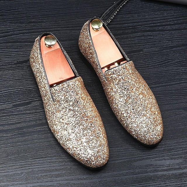 Loafers Shoes Dress Walking Men's Sequins Slip-Ons