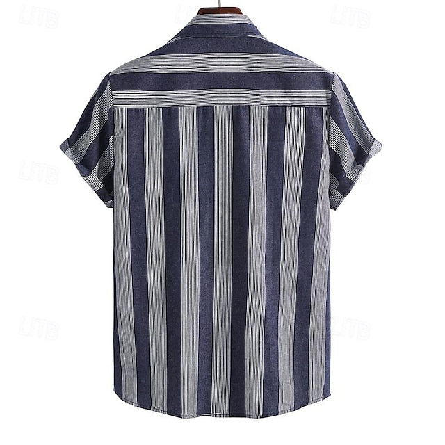 Casual Shirt Beach Summer Button Men's Up