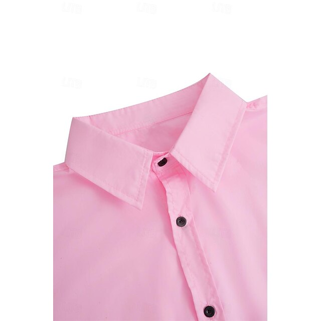 Summer Men's Casual Button Up Black Shirt