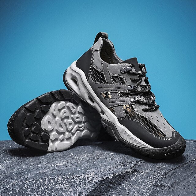 Outdoor Trail Running Sneakers Hiking Men's Durable - Khaki