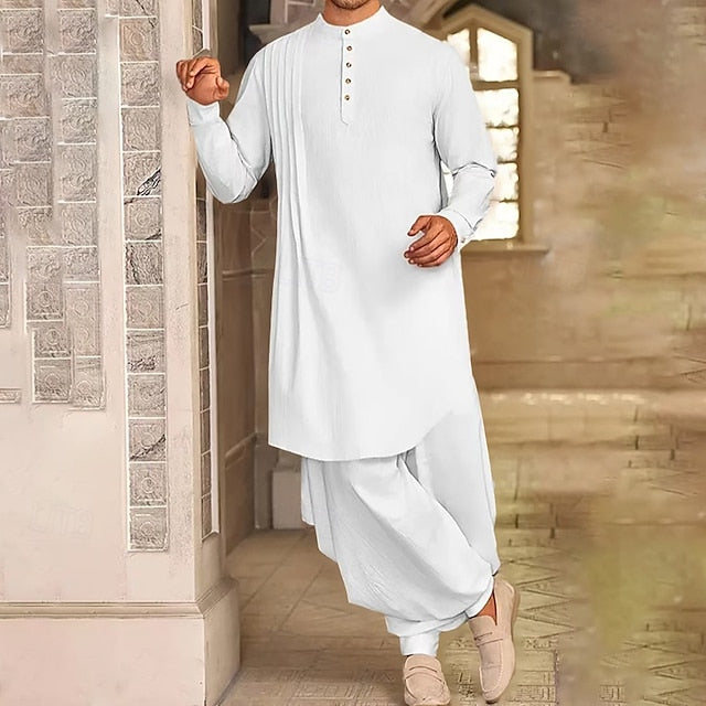 White Muslim Dark Thobe Shirt Black Blue Robe Navy Men's