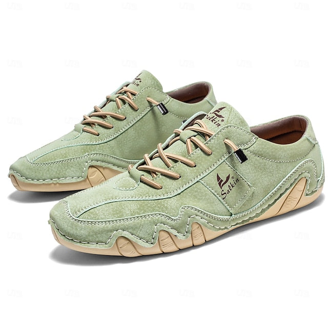 with Men's Green Leather Unique Sneakers Casual Faux