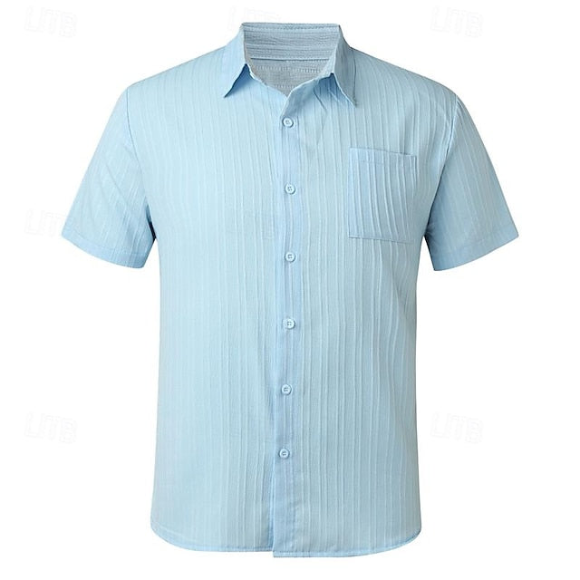 Casual Shirt Up Men's Button Summer Beach