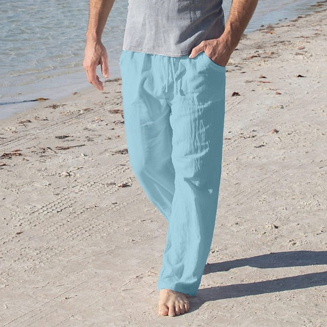 Beach Summer Baggy Trousers Linen Men's Pants