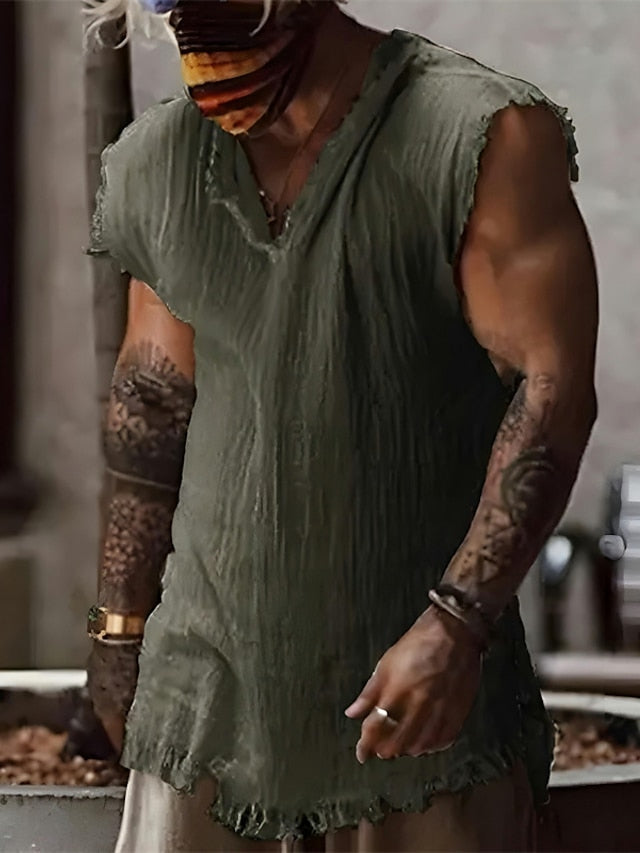 Viking Shirt Summer Beach Linen Style Men's