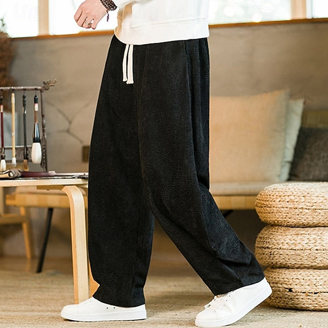 Corduroy Casual Pocket Men's Trousers Pants