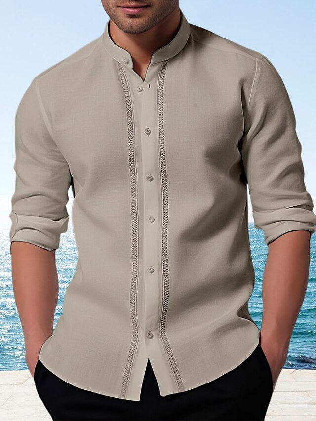 Chinese Mandarin Men's Collar Shirt