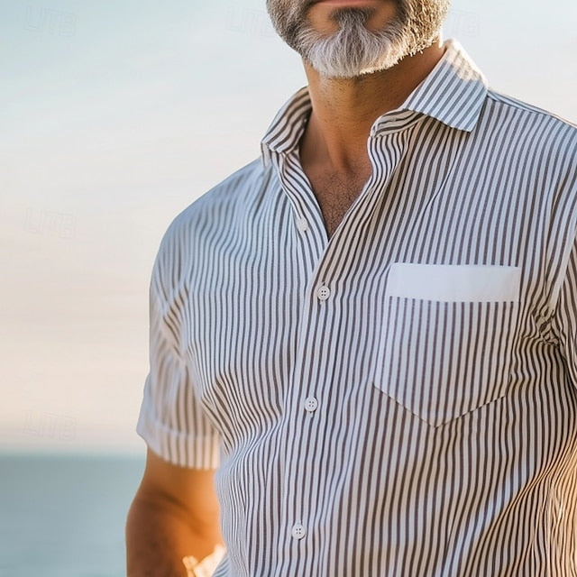 Beach Men's Shirt Summer Linen Dress
