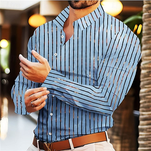 Casual Men's Shirt Summer Up Beach Button