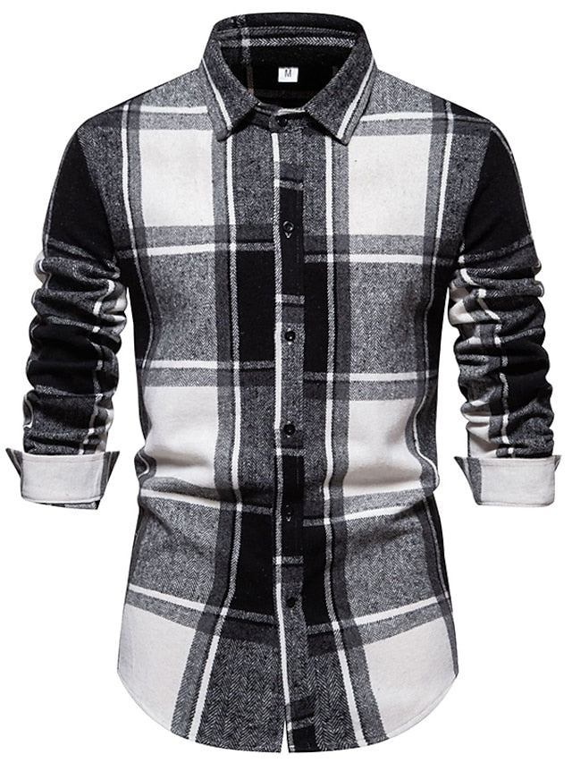 Black Casual Shirts Men's Shirt Red Blue Pink Checked