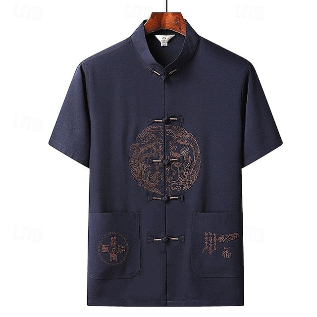 Up Beach Summer Shirt Casual Button Men's