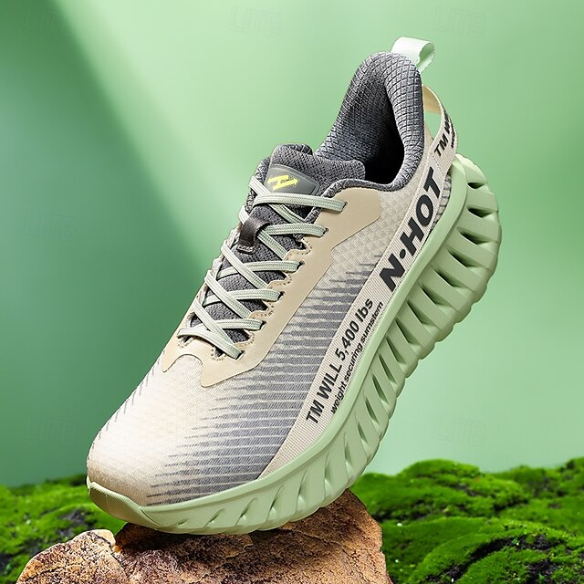 Beige Green and with Light Sneakers Running Men's