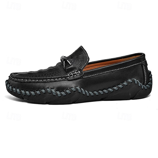 Faux - with Leather Detail Men's White Moccasins Tassel
