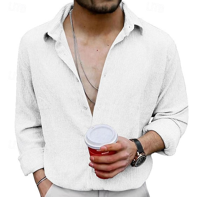 Shirt Button Men's Beach Up Summer Casual