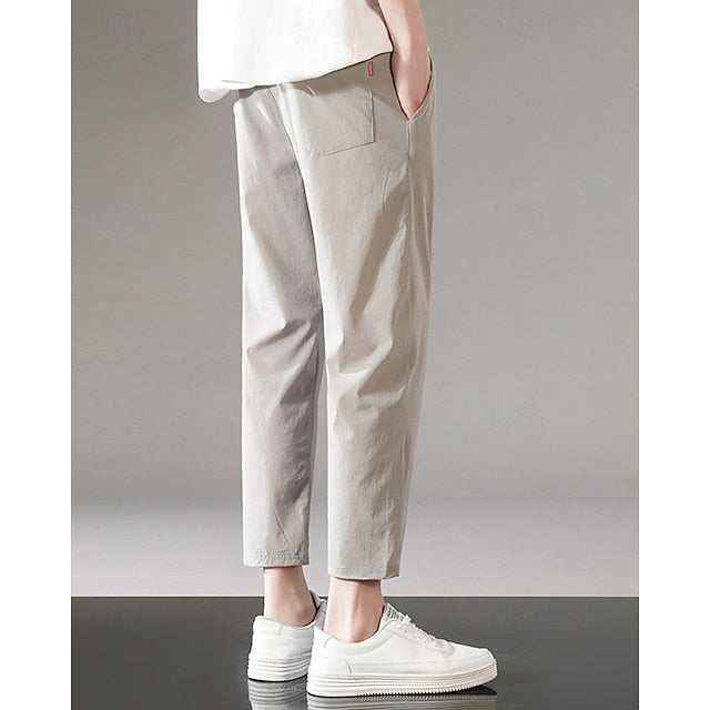 Pants Casual Waist Elastic Men's Pocket Drawstring Trousers