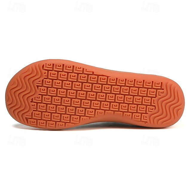 Sole with Gray Sneakers – Knit Breathable Orange Men's