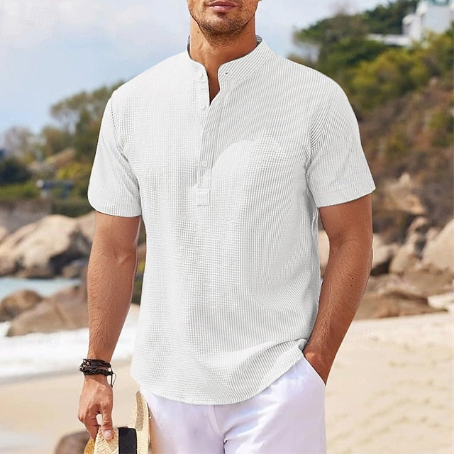 Shirt Men's Casual Summer Popover Beach