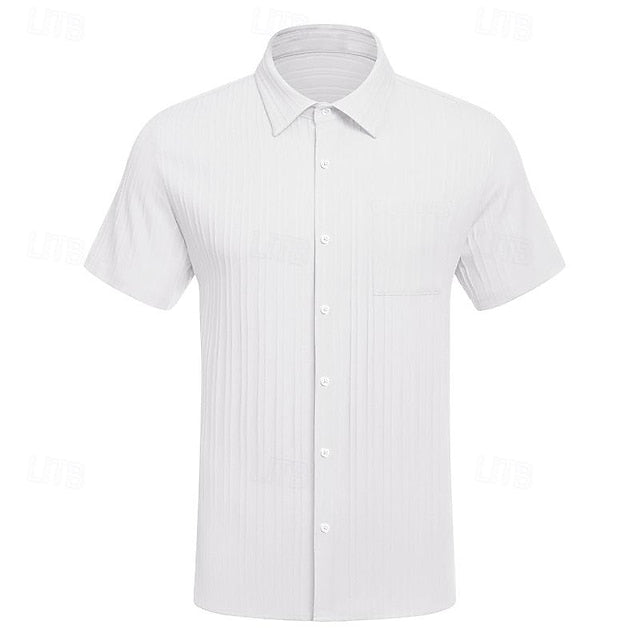 Casual Shirt Up Men's Button Summer Beach