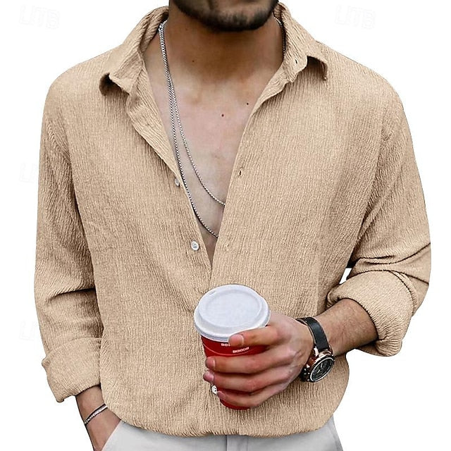 Shirt Button Men's Beach Up Summer Casual