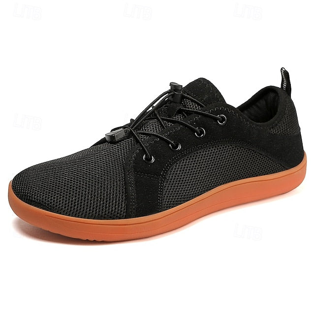 Sole with Gray Sneakers – Knit Breathable Orange Men's