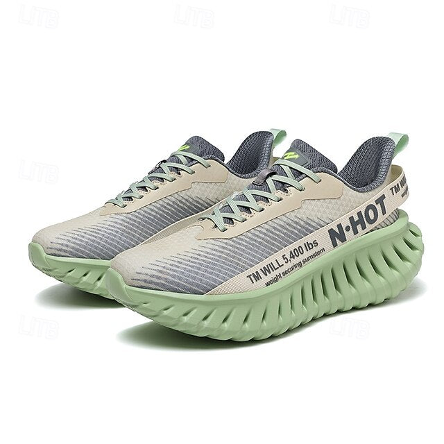 Beige Green and with Light Sneakers Running Men's