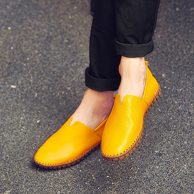 Leather Men's Loafers Slip-On