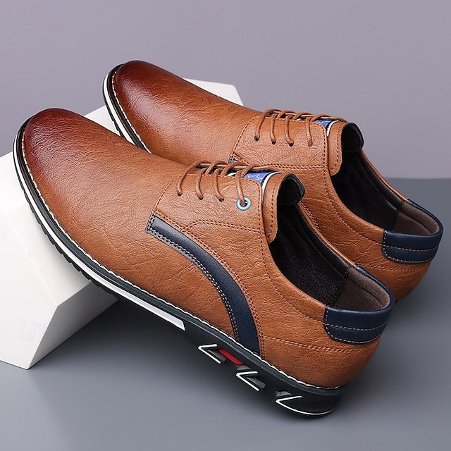 Shoes Everyday Men's Casual – Brown Lace-Up Comfortable