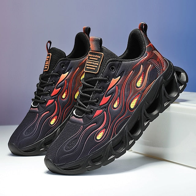 Detailing Red Men's Flame with Running Shoes
