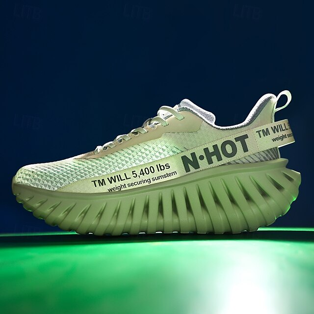 Beige Green and with Light Sneakers Running Men's