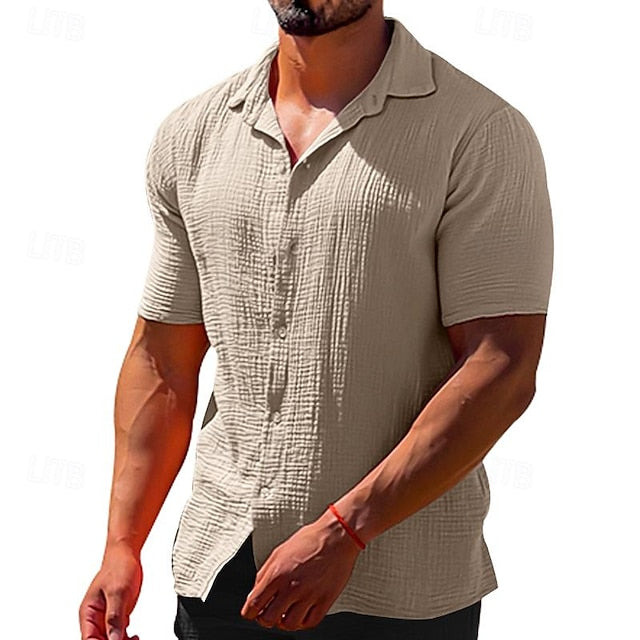 Beach Shirt Men's Casual Summer T Button