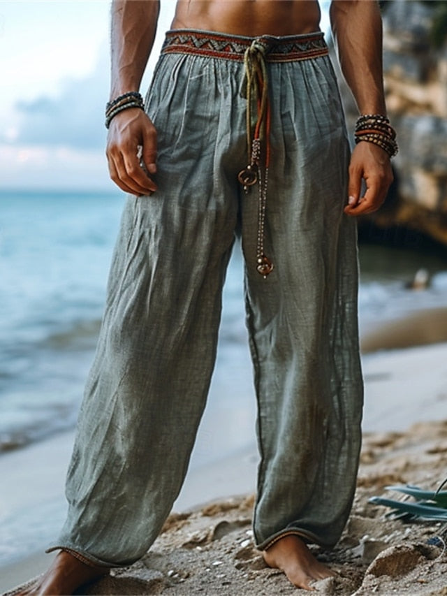 Viking Shirt Summer Beach Linen Style Men's