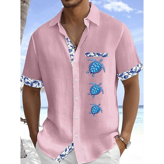 Beach Up Linen Summer Shirt Men's Button
