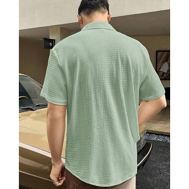 Casual Shirt Up Men's Summer Beach Button