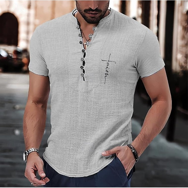Up Men's Shirt Beach Summer Button Casual