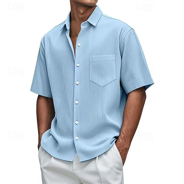 Men's Shirt Up Beach Button Casual Summer