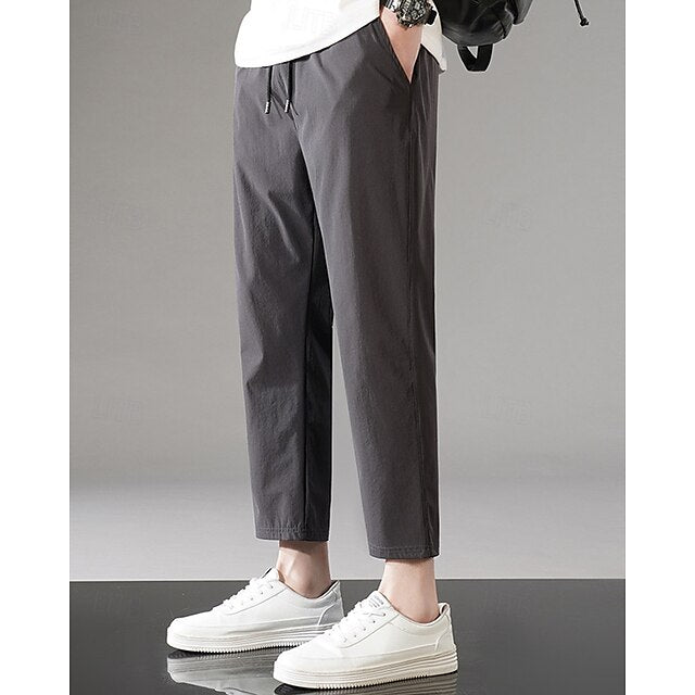 Pants Casual Waist Elastic Men's Pocket Drawstring Trousers