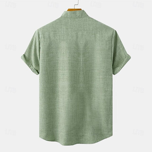 Vintage Shirt Ethnic Retro Shirts Men's Linen