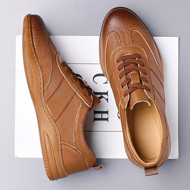 Men’s Sports Lightweight Sneakers Comfortable Leather –