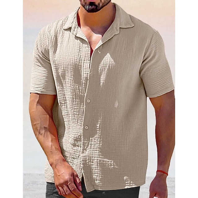 Up Summer Shirt Casual Beach Button Men's
