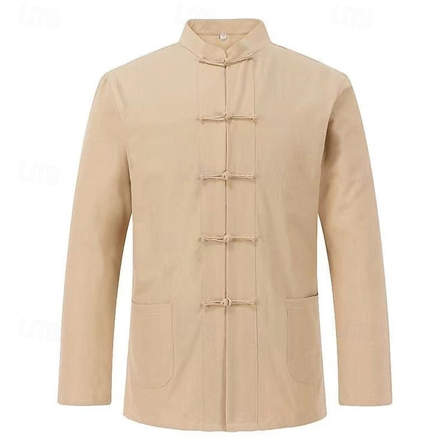 Button Casual Linen Men's Cotton Shirt Up