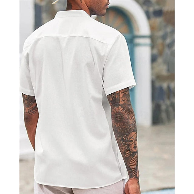 Men's Shirt Cotton Linen Casual Plain