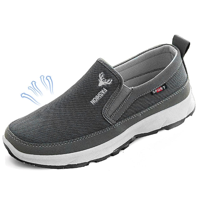 Breathable Mesh Men's Casual and White Black Slip-On