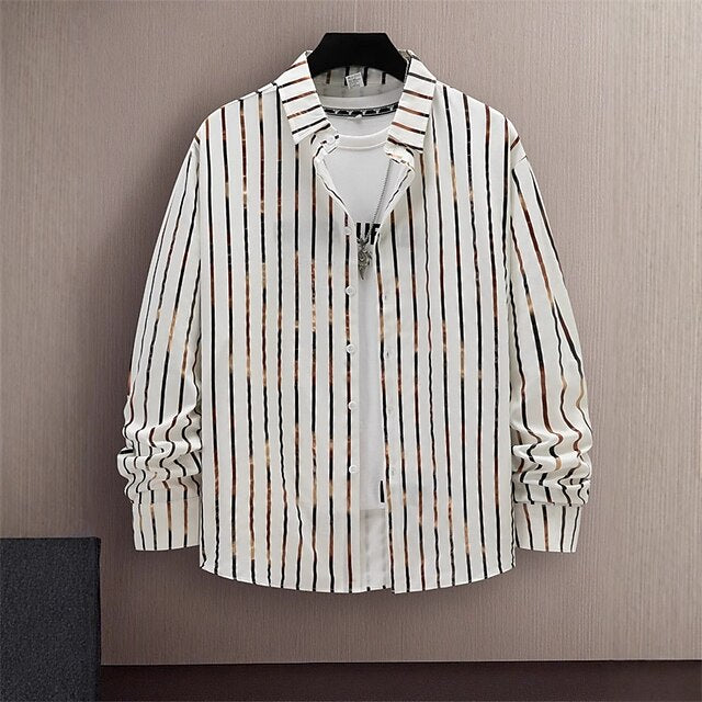 Casual Men's Shirt Summer Up Beach Button