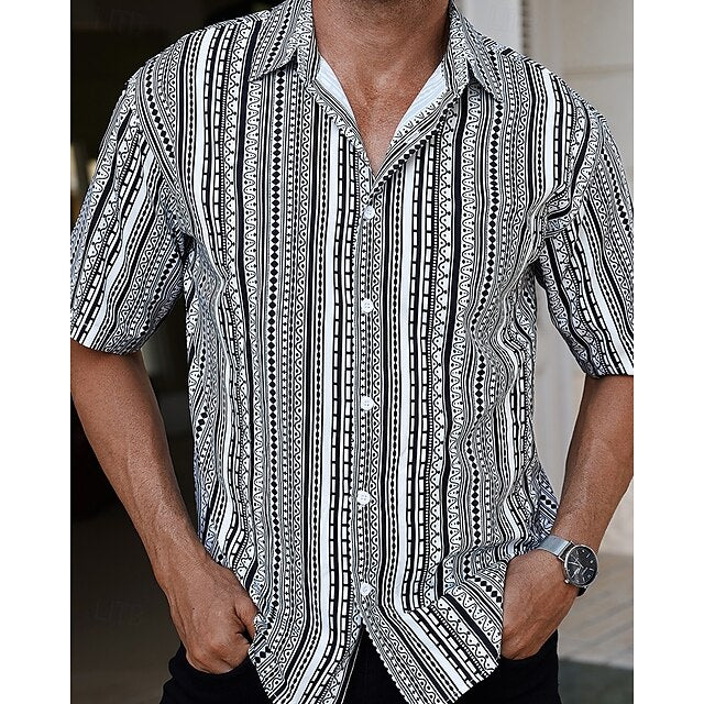 Casual Up Summer Shirt Work Men's Button