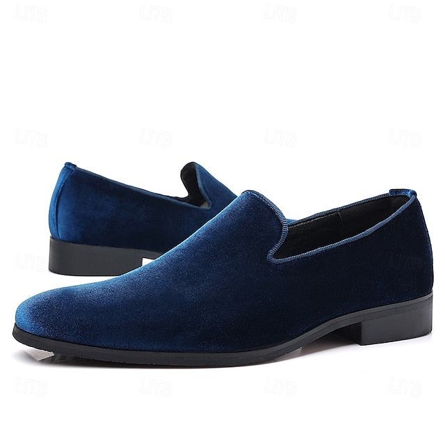 Red Dress Velvet Men's Shoes Slip-On