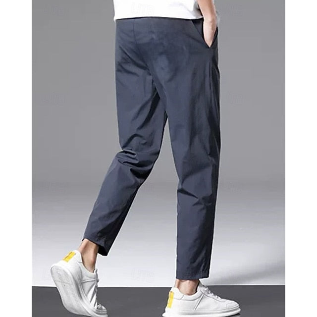 Casual Skinny Trousers Pocket Drawstring Men's Pants