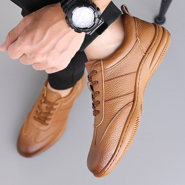 Men’s Sports Lightweight Sneakers Comfortable Leather –