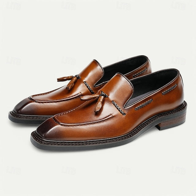 Men's Loafers - Handmade Premium Brown Genuine Leather
