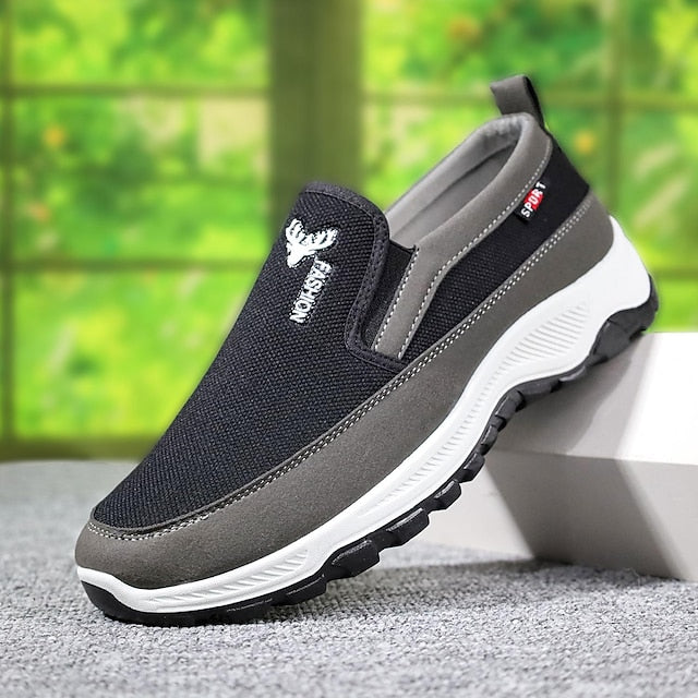 Breathable Mesh Men's Casual and White Black Slip-On